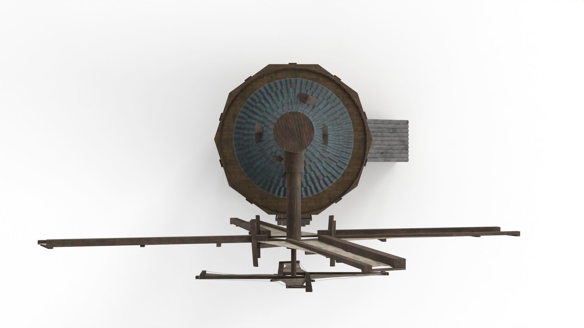 Old WindMill Low-poly 3D model_4