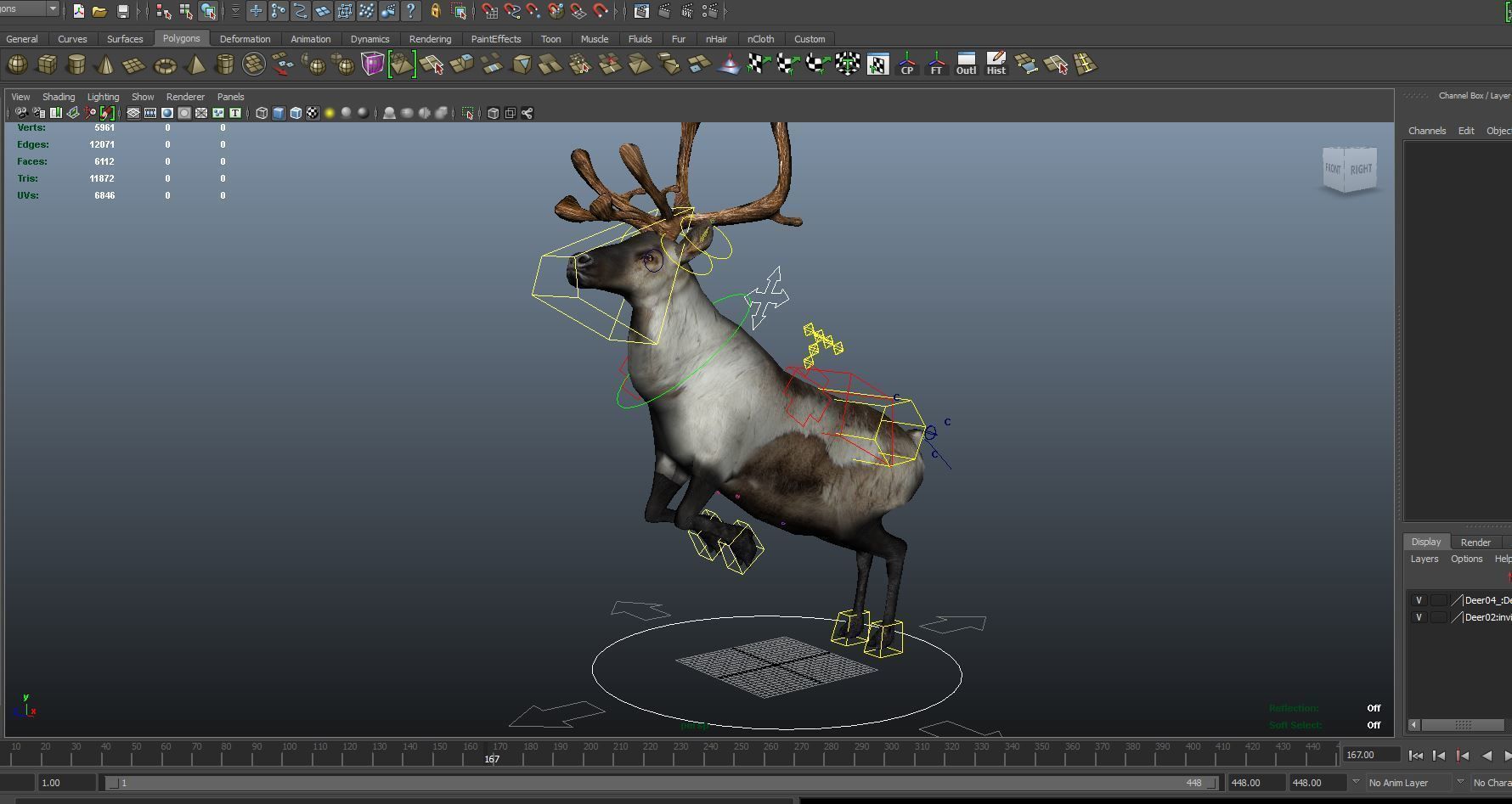 Snow Reindeer Animated Rigged Model 3D Model Low-poly 3D model_20