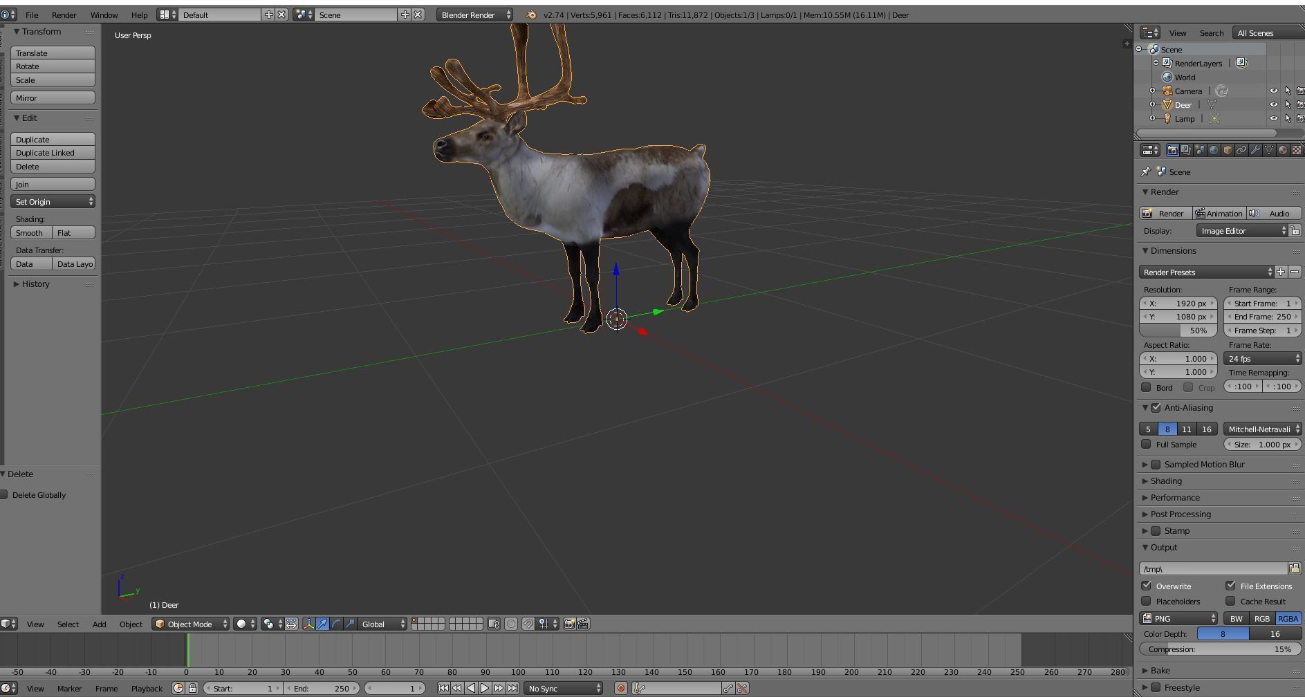 Snow Reindeer Animated Rigged Model 3D Model Low-poly 3D model_18