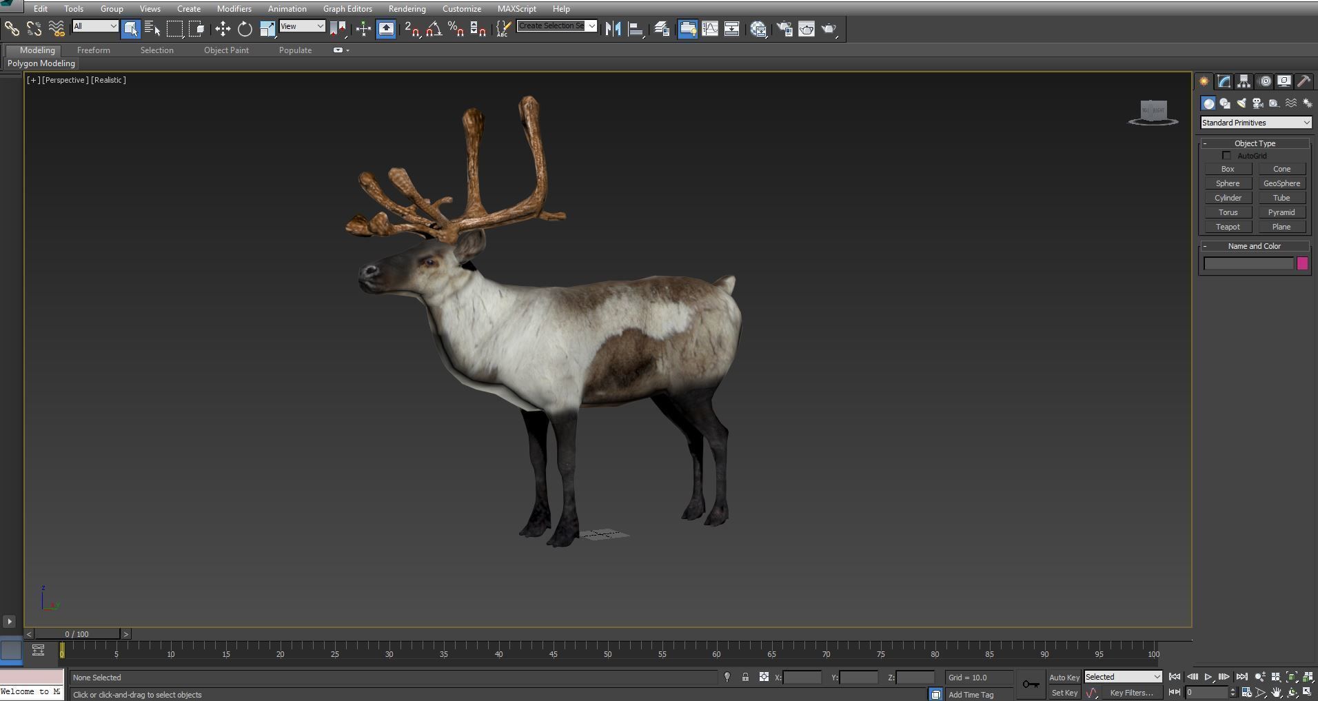 Snow Reindeer Animated Rigged Model 3D Model Low-poly 3D model_22