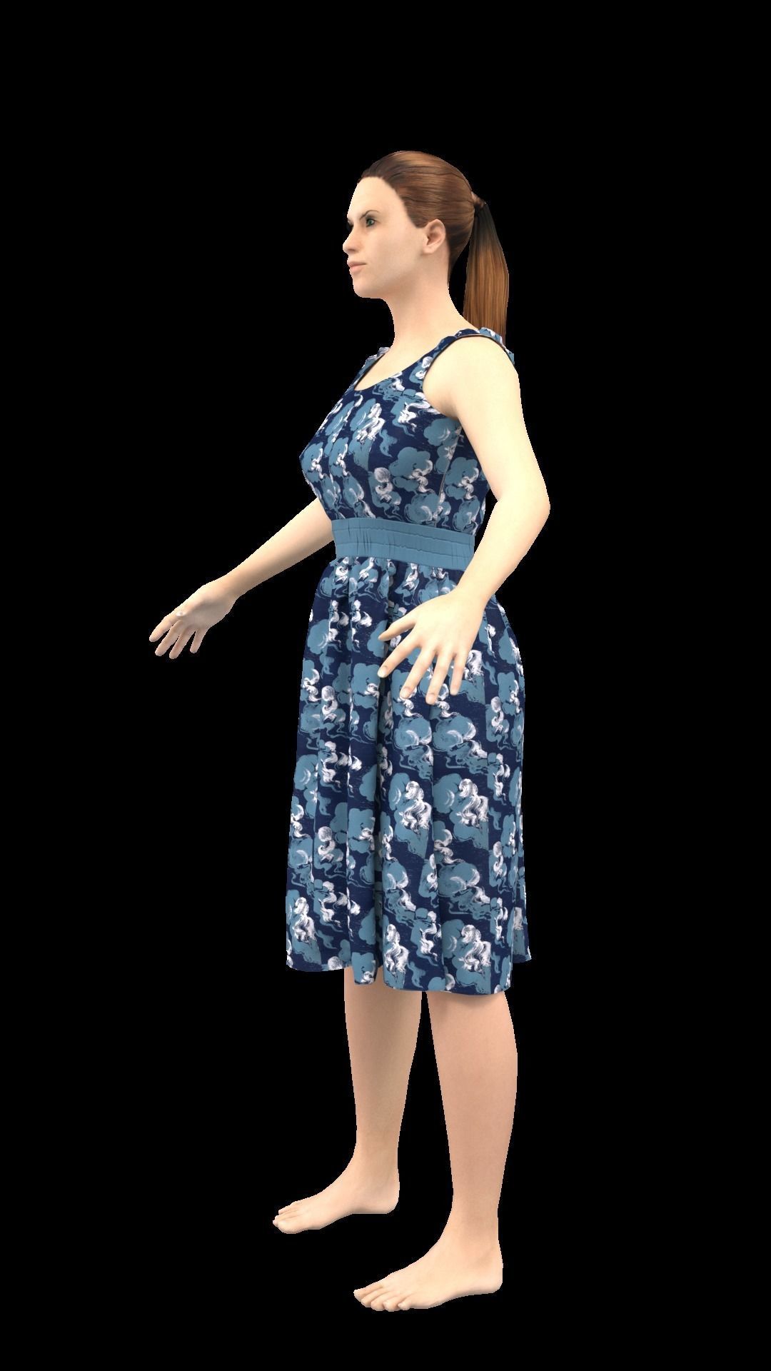 3d old character with clothing dress 3D model_2