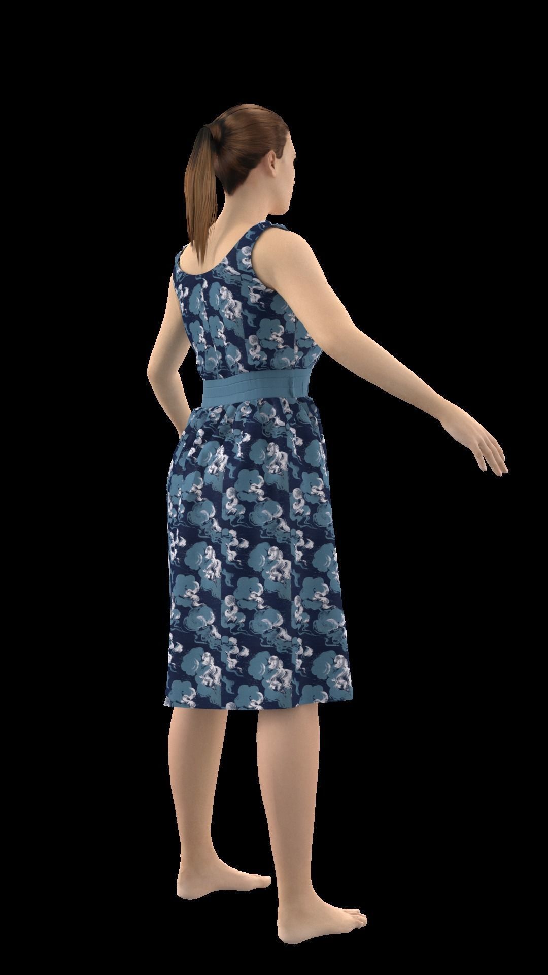 3d old character with clothing dress 3D model_6