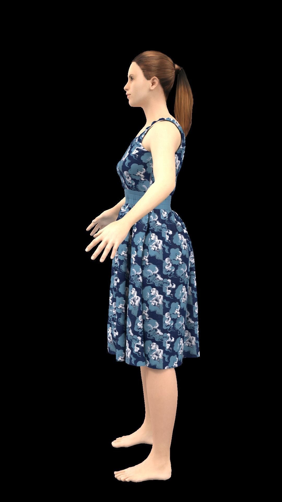 3d old character with clothing dress 3D model_3