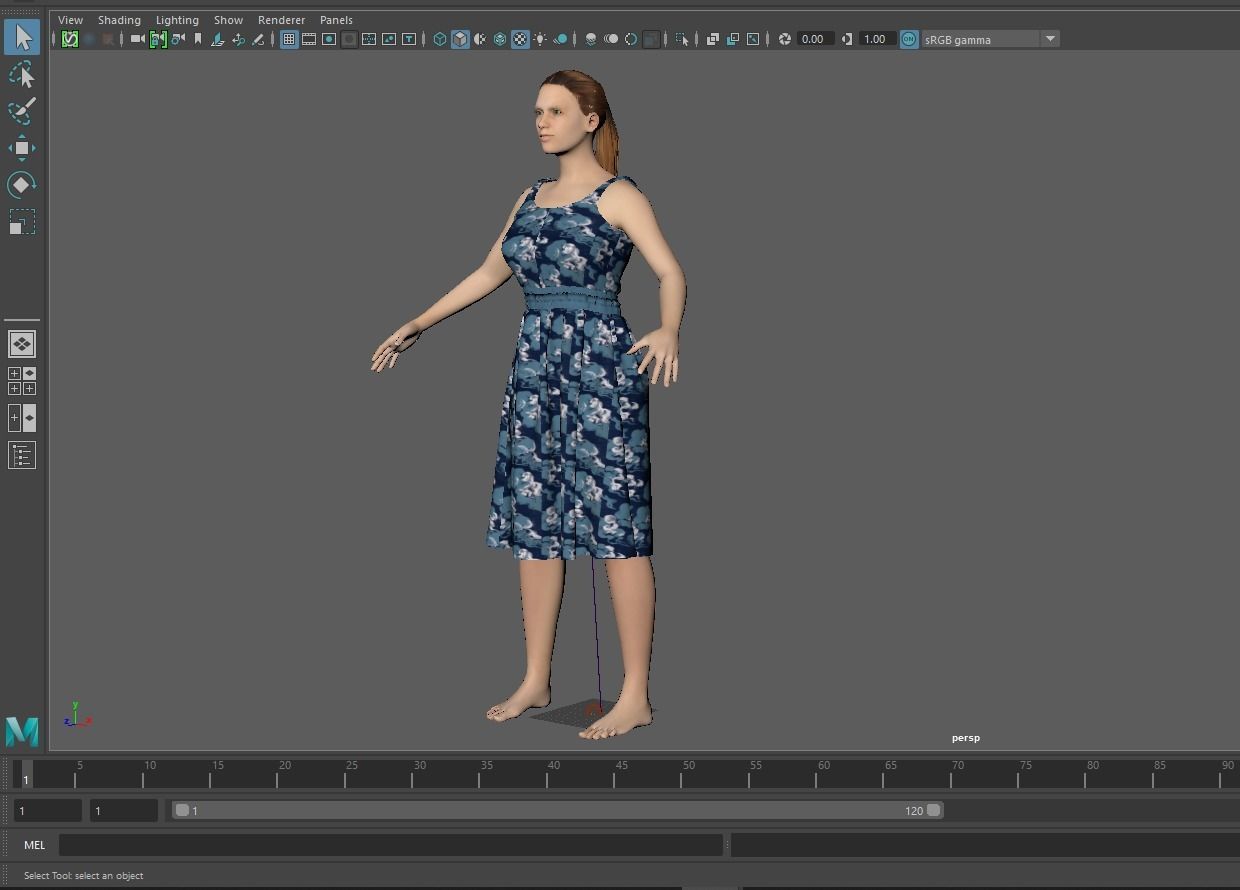 3d old character with clothing dress 3D model_15