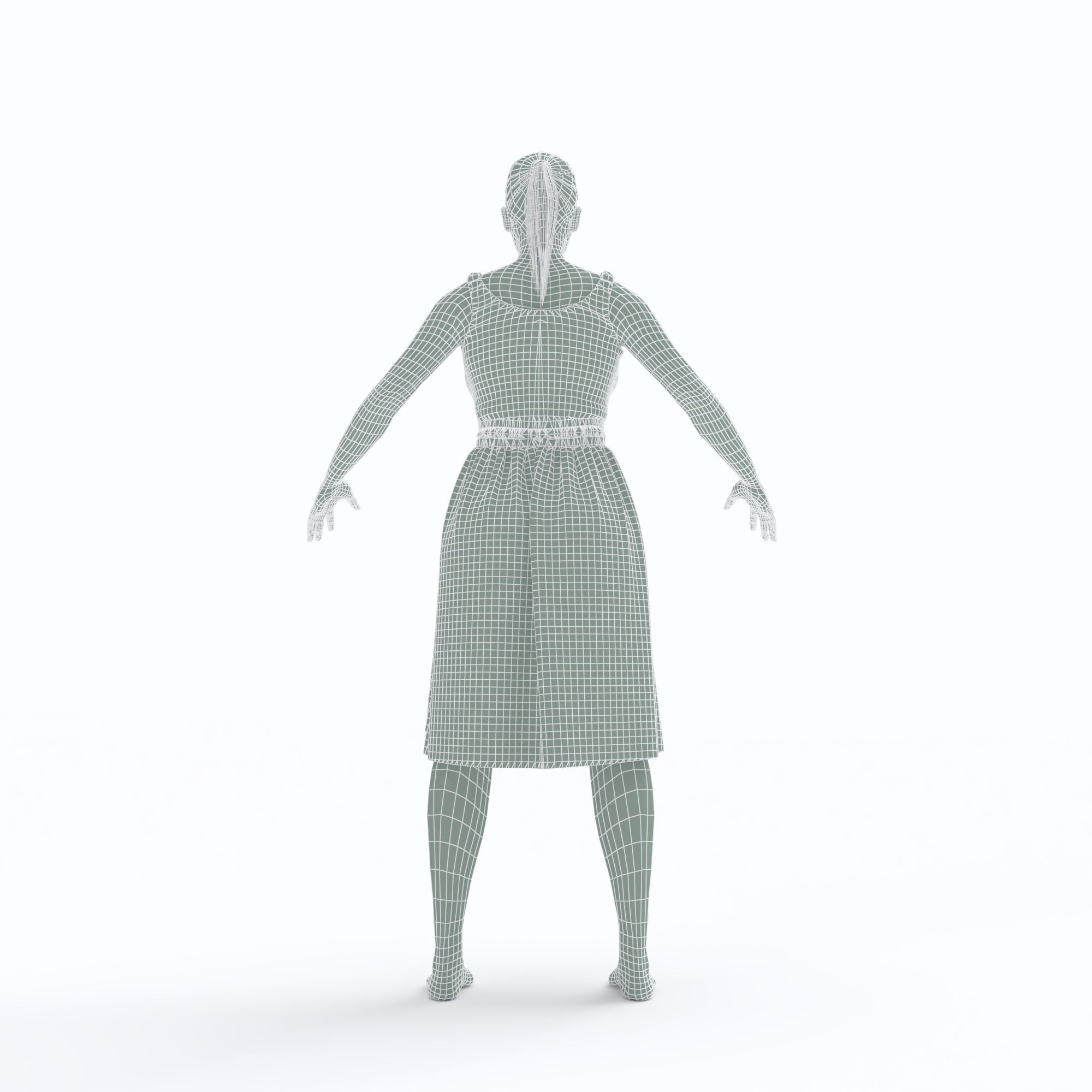 3d old character with clothing dress 3D model_11