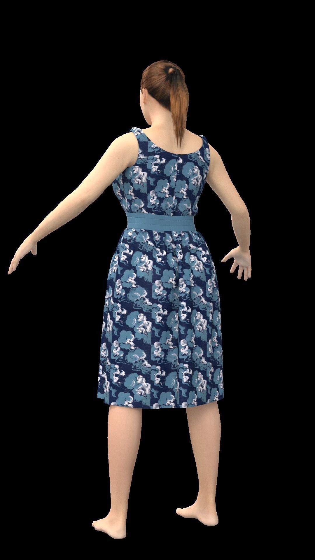 3d old character with clothing dress 3D model_4