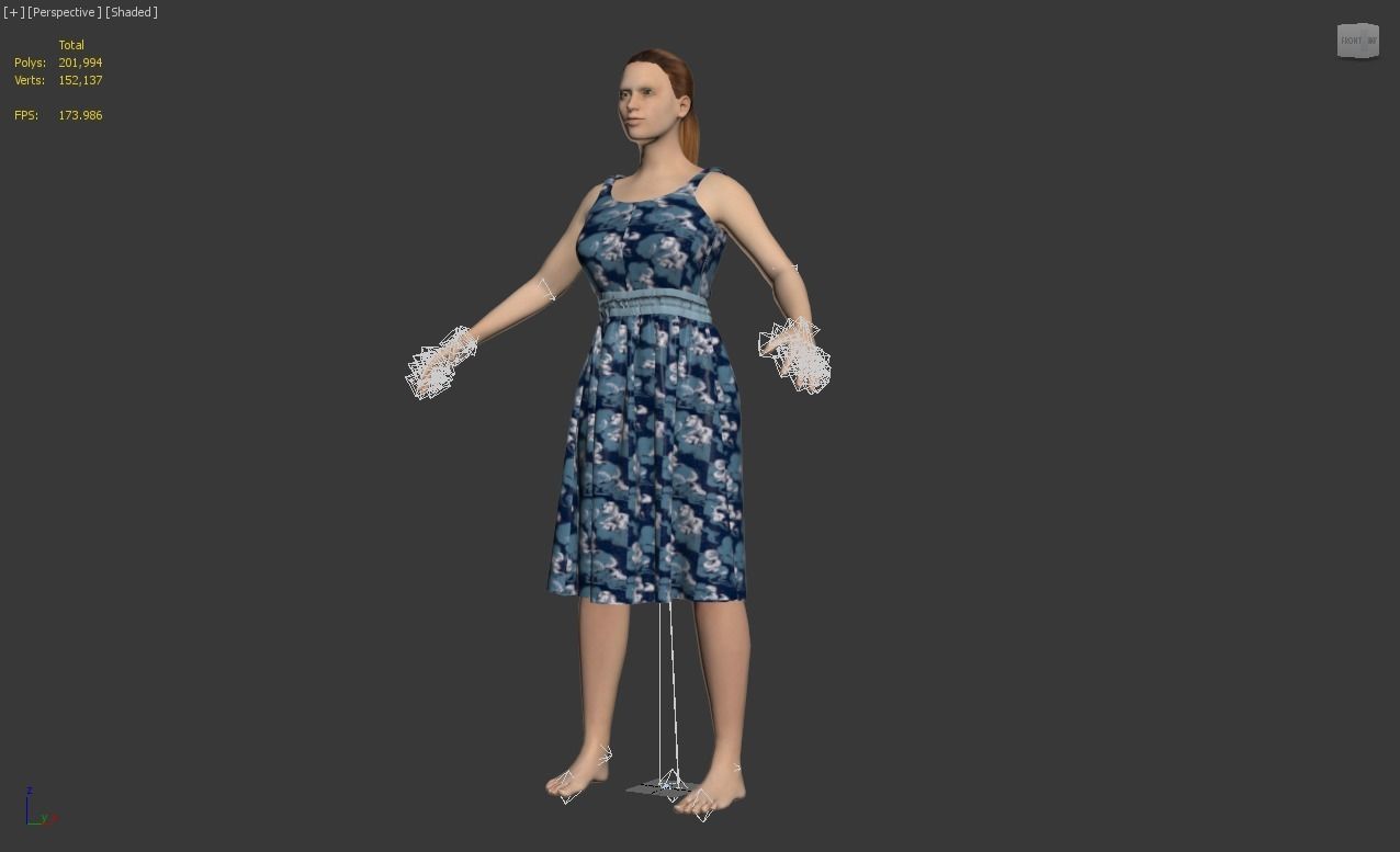 3d old character with clothing dress 3D model_12