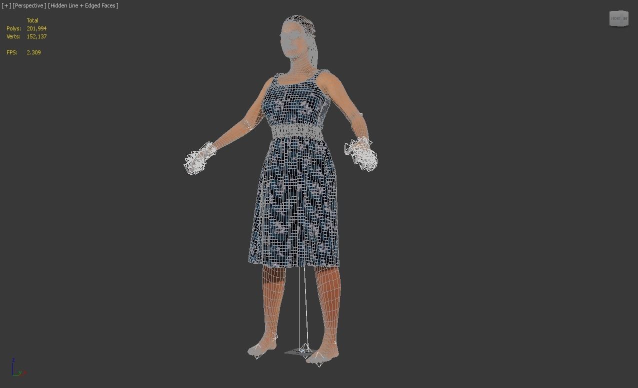 3d old character with clothing dress 3D model_13