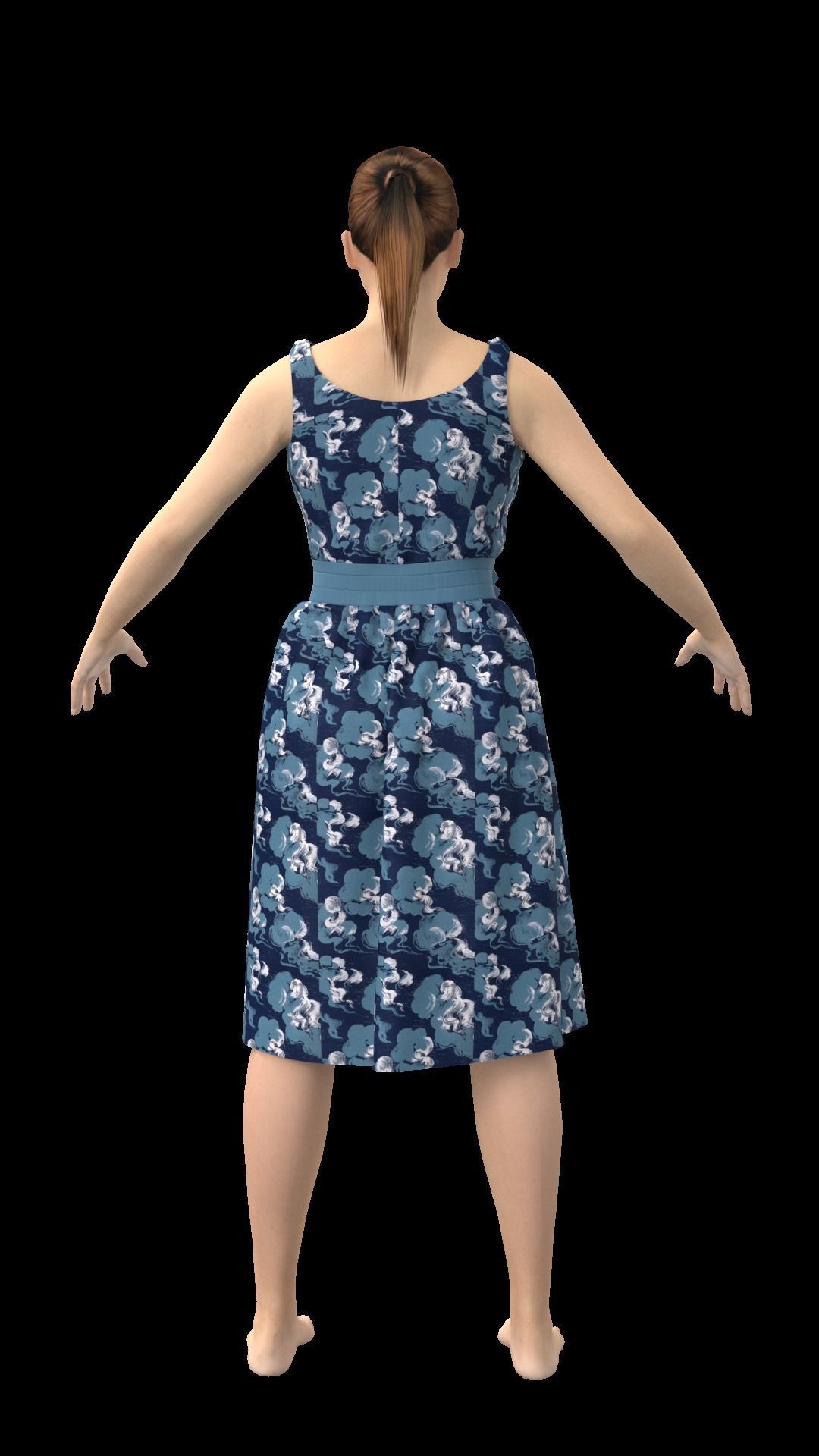 3d old character with clothing dress 3D model_5