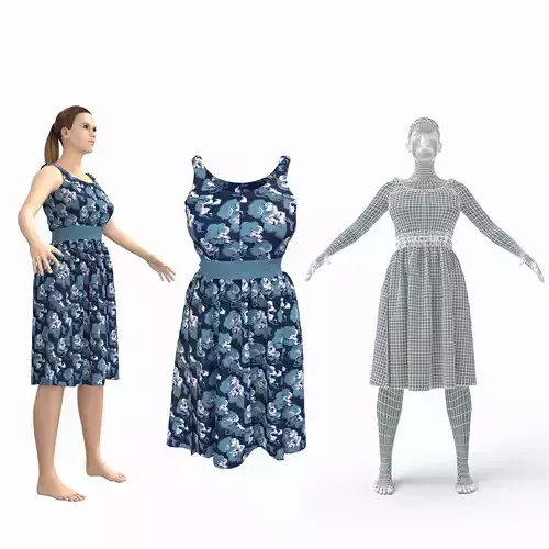 3d old character with clothing dress 3D model