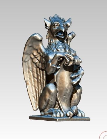  griffin griffon gryphon Statue HighPoly 3D print model_1