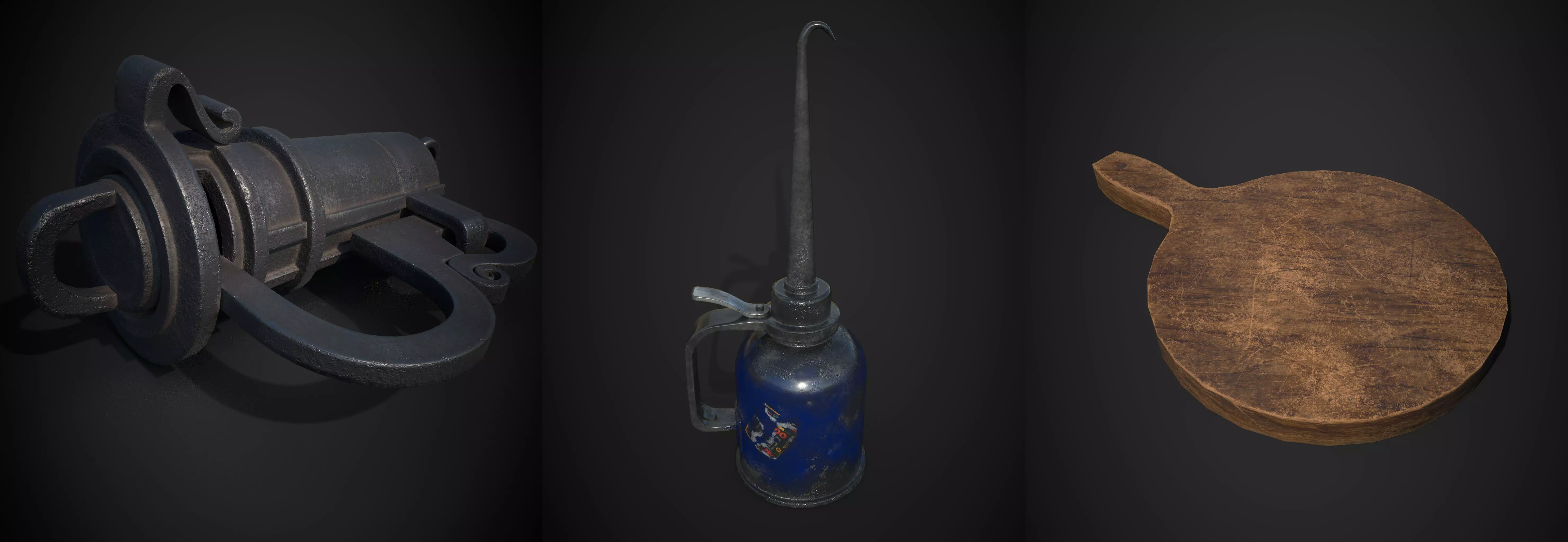 vintage asset pack 3 in one Low-poly 3D model_0