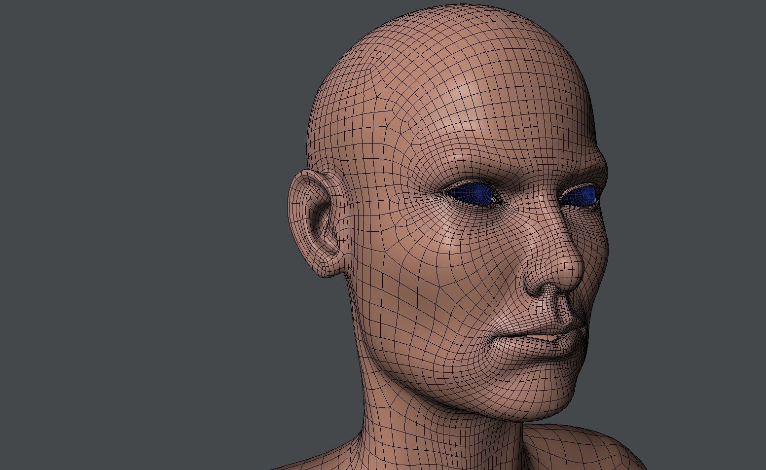 Male and Female Base Mesh  Low-poly 3D model_4