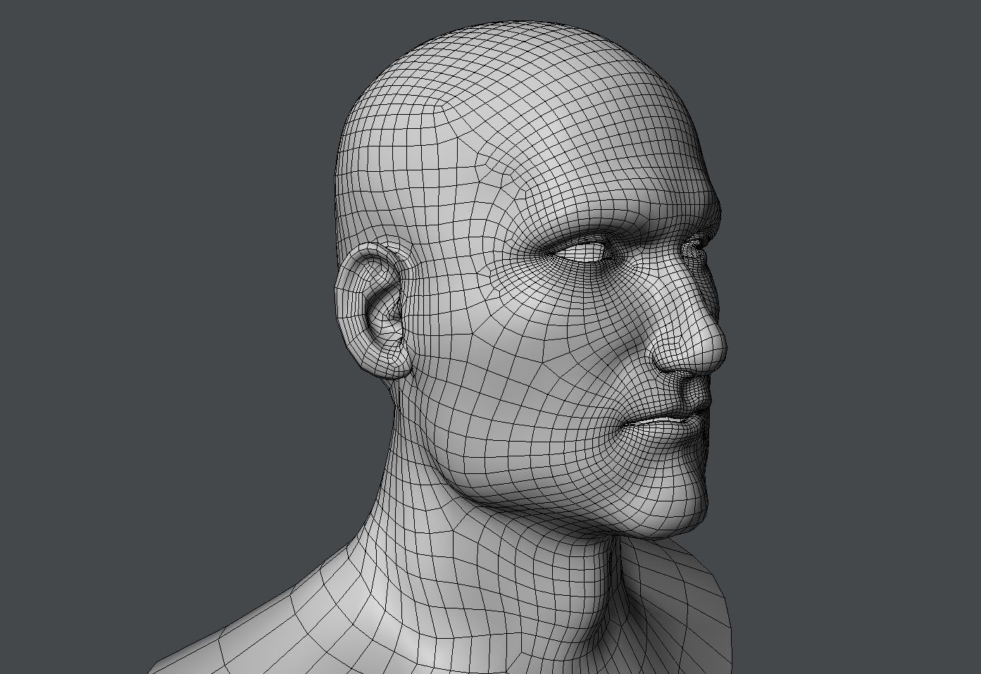 Male and Female Base Mesh  Low-poly 3D model_5