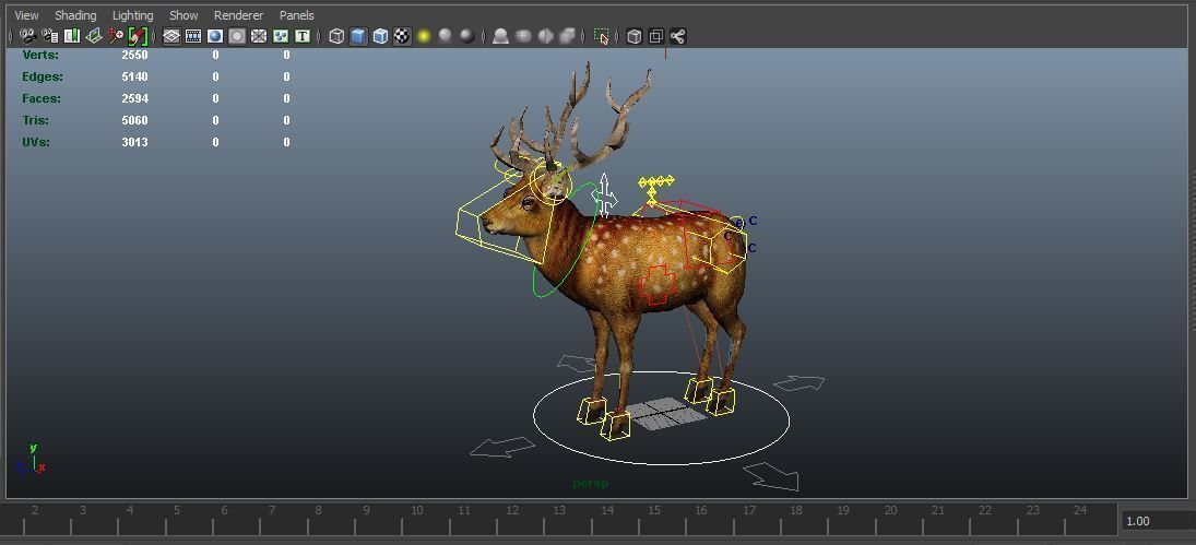 Deer rigged animated Model 3D Low-poly 3D model_20