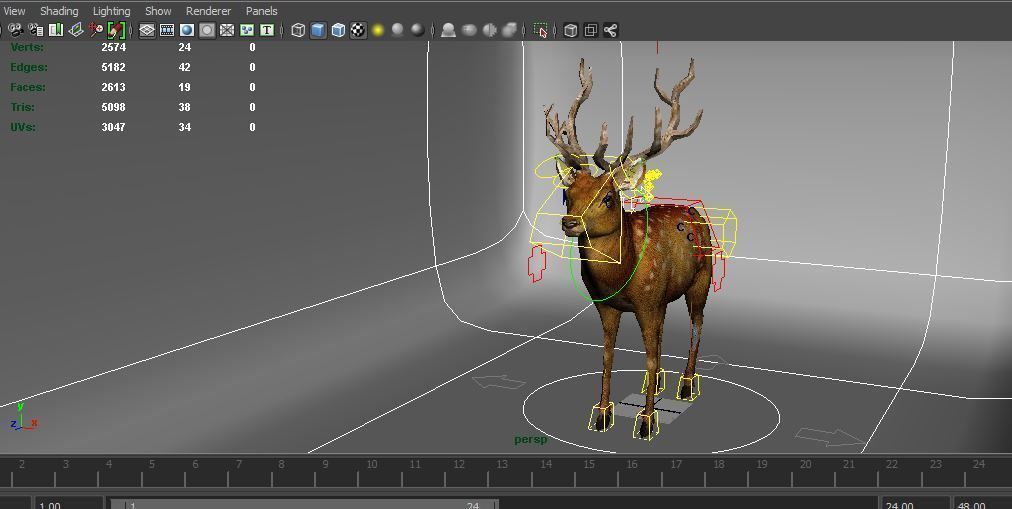 Deer rigged animated Model 3D Low-poly 3D model_22