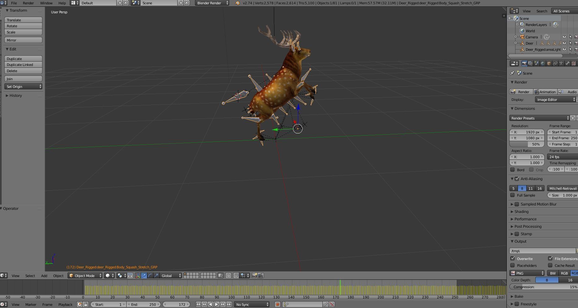 Deer rigged animated Model 3D Low-poly 3D model_24