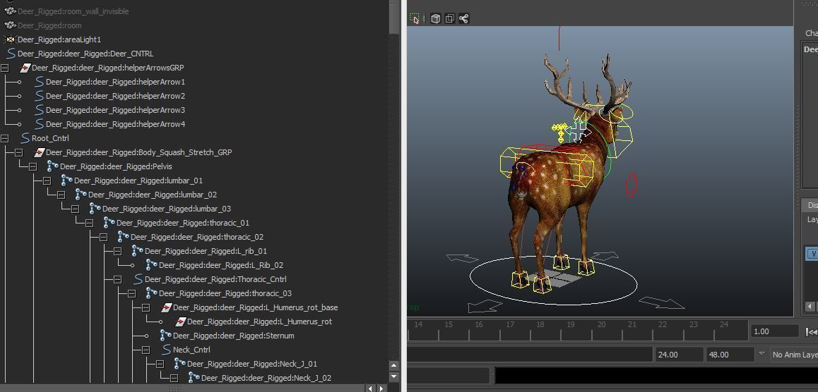 Deer rigged animated Model 3D Low-poly 3D model_21