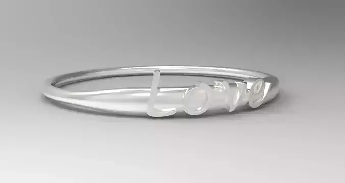 Love Ring with Silver Polished