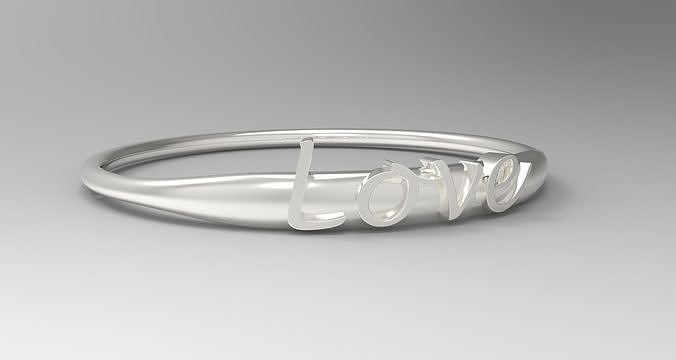 Love Ring with Silver Polished 3D print model