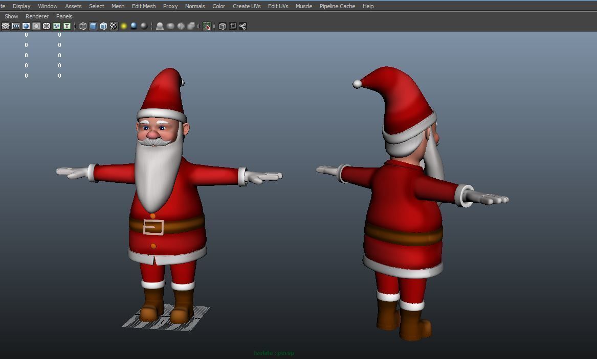 cartoon Santa rigged animated 3D model Low-poly 3D model_18