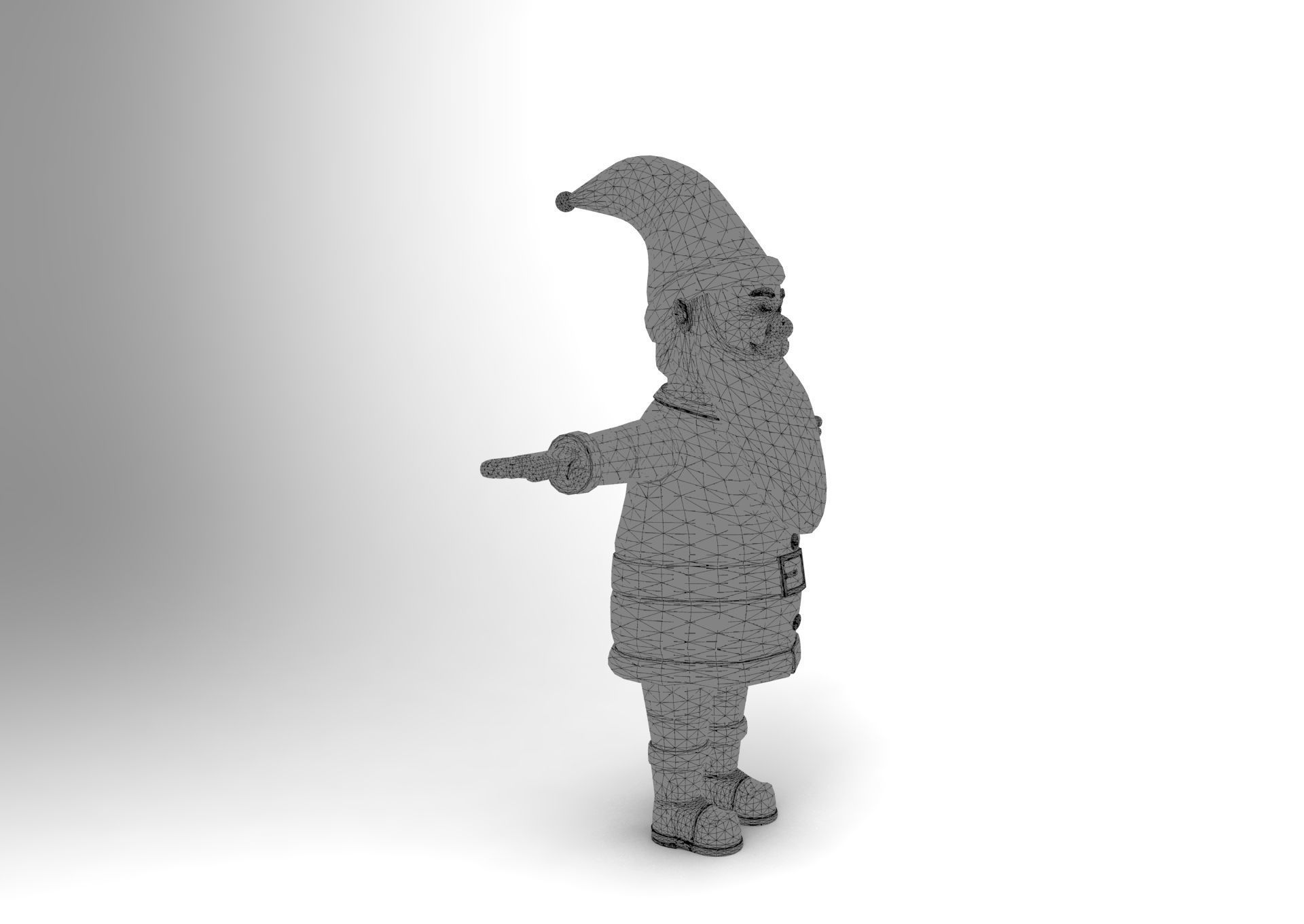 cartoon Santa rigged animated 3D model Low-poly 3D model_16