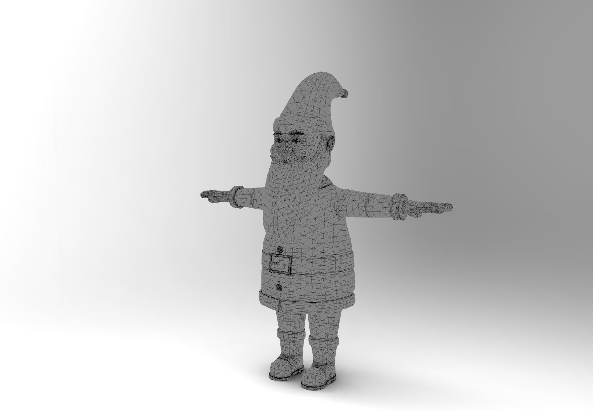 cartoon Santa rigged animated 3D model Low-poly 3D model_11