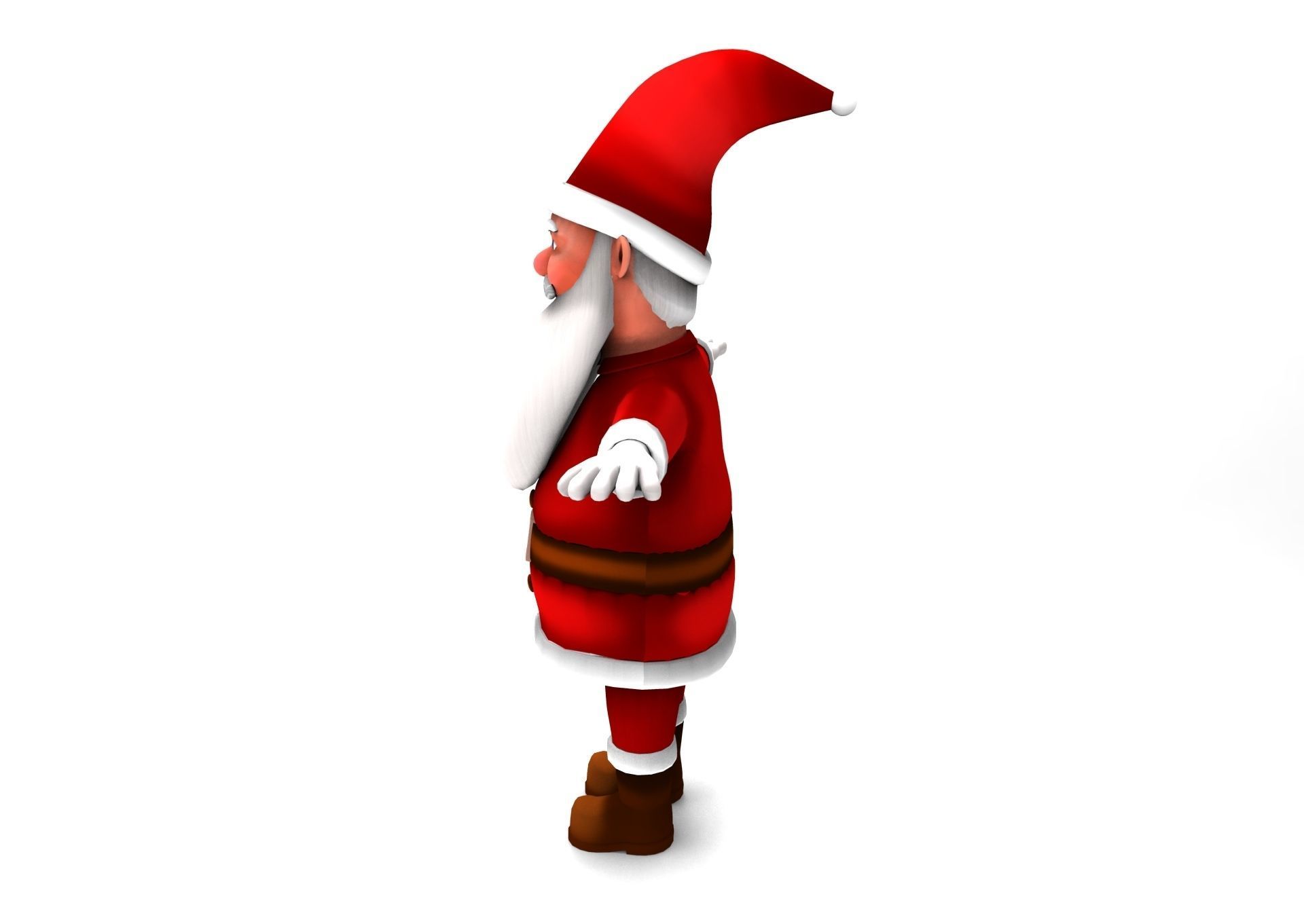 cartoon Santa rigged animated 3D model Low-poly 3D model_3