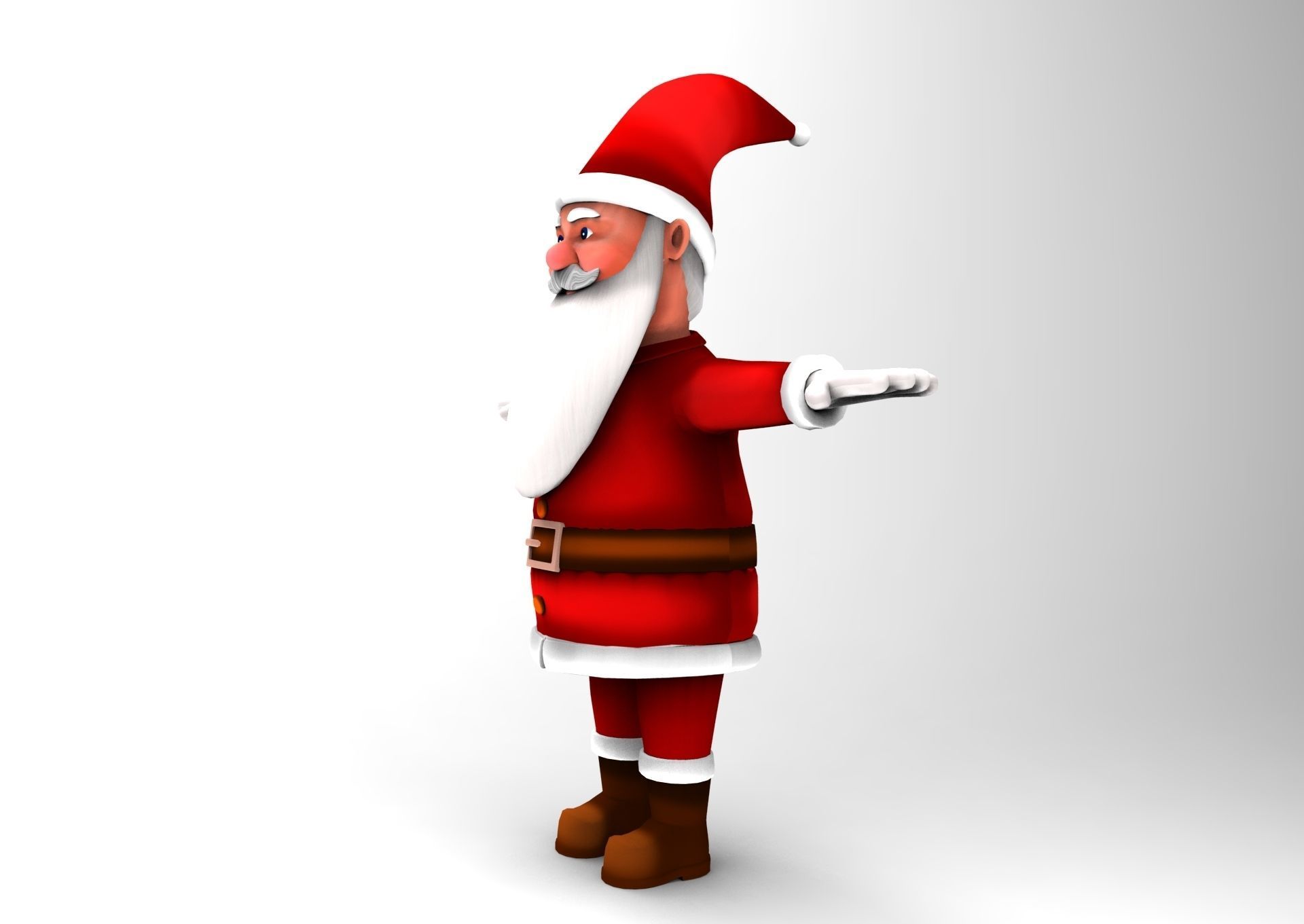 cartoon Santa rigged animated 3D model Low-poly 3D model_8