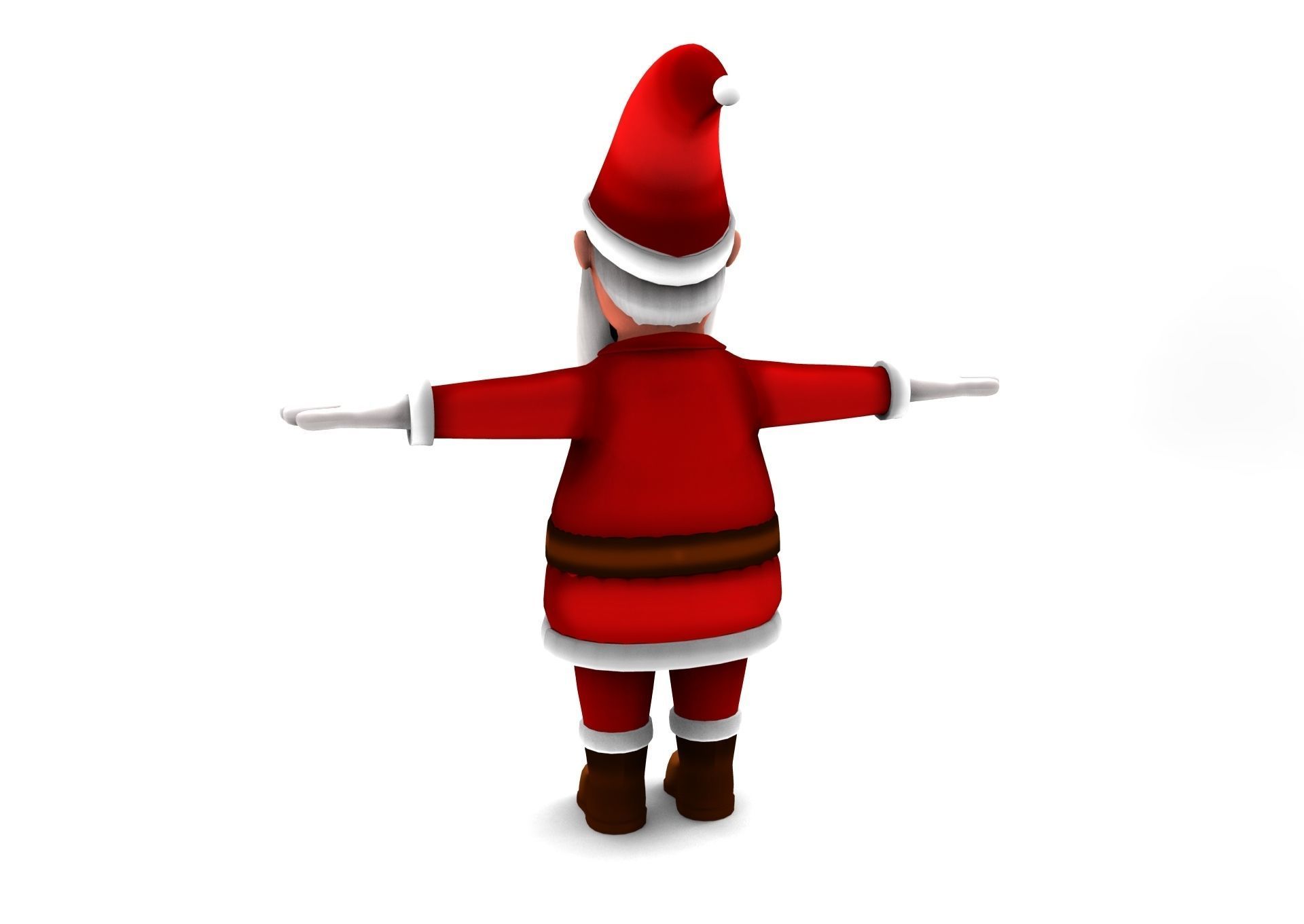 cartoon Santa rigged animated 3D model Low-poly 3D model_4