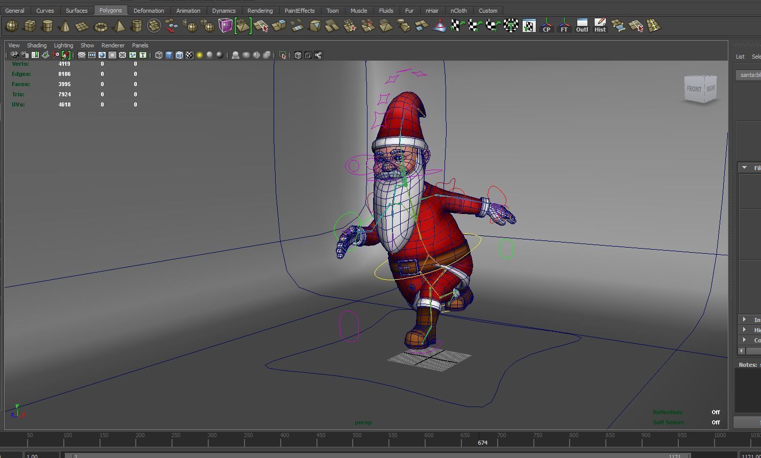 cartoon Santa rigged animated 3D model Low-poly 3D model_14