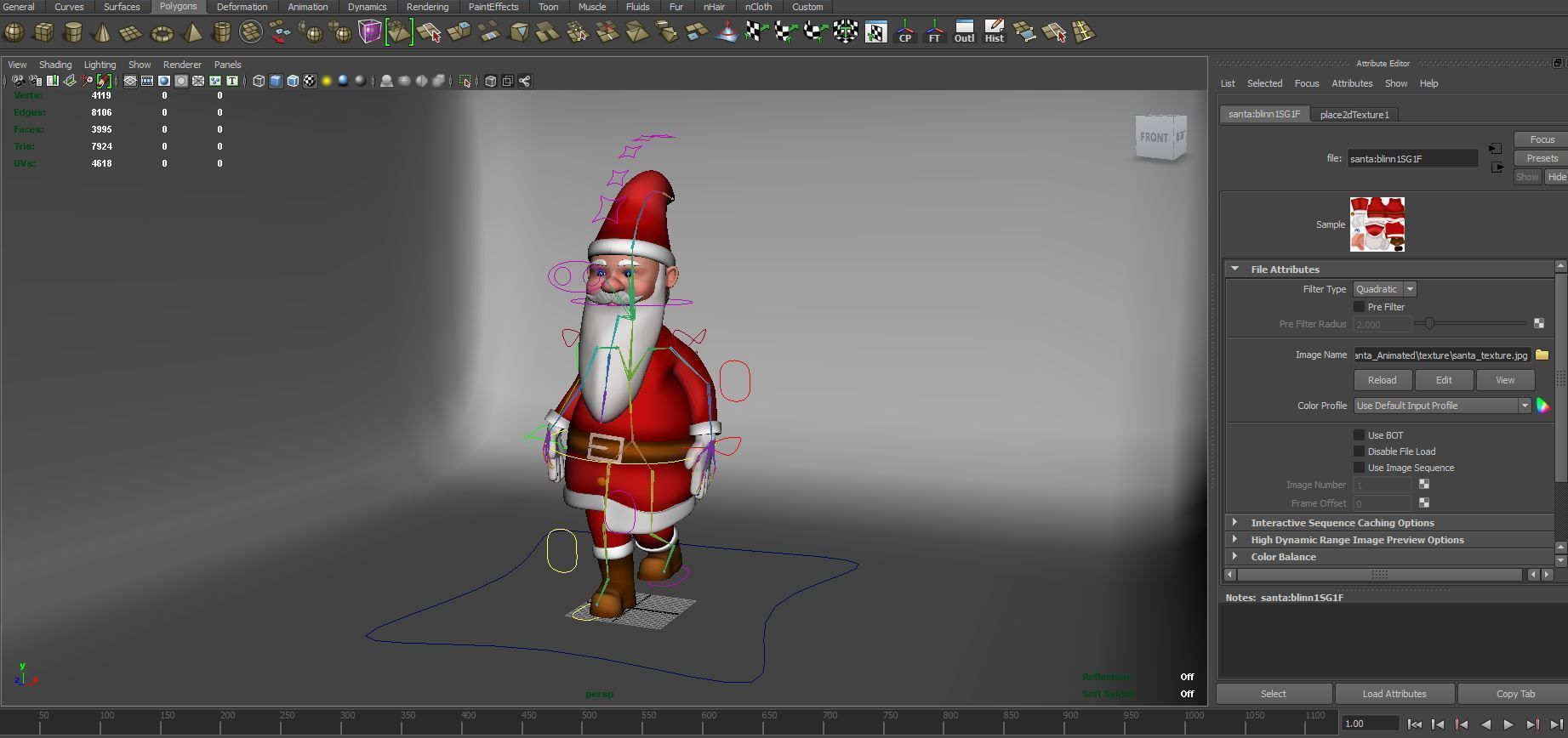 cartoon Santa rigged animated 3D model Low-poly 3D model_17