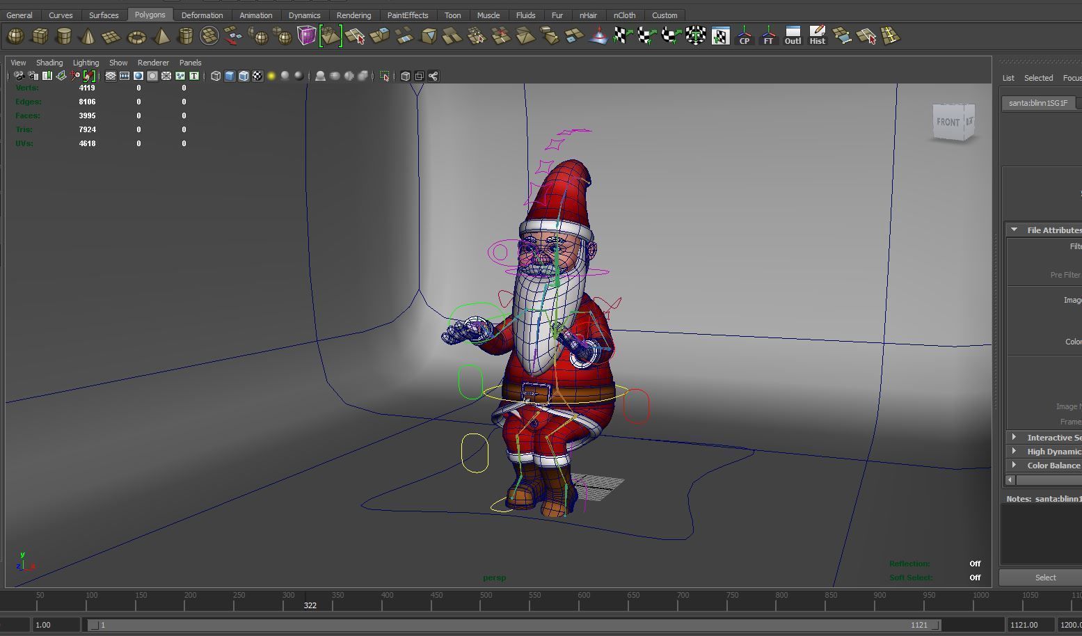 cartoon Santa rigged animated 3D model Low-poly 3D model_19