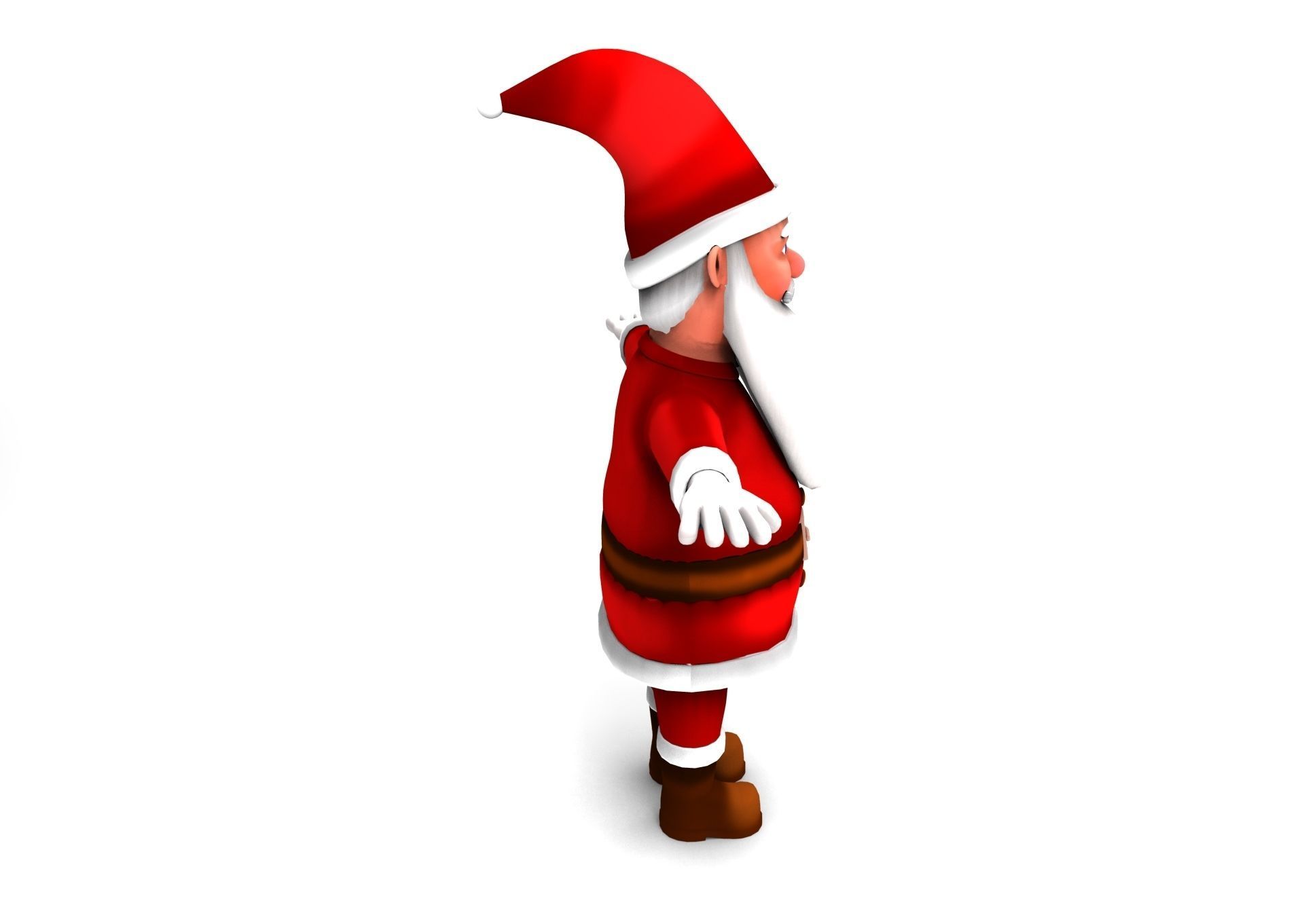 cartoon Santa rigged animated 3D model Low-poly 3D model_6