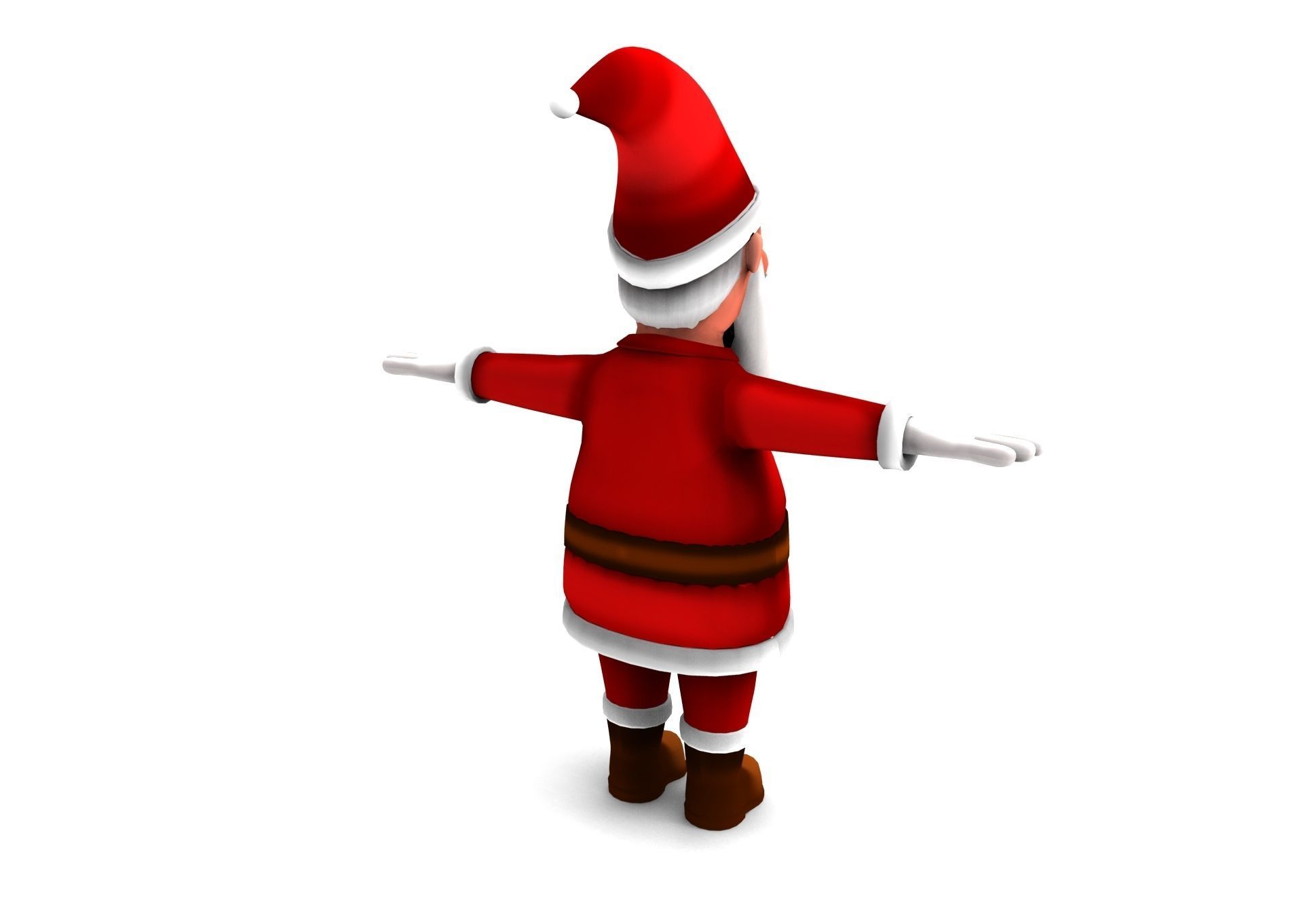cartoon Santa rigged animated 3D model Low-poly 3D model_5