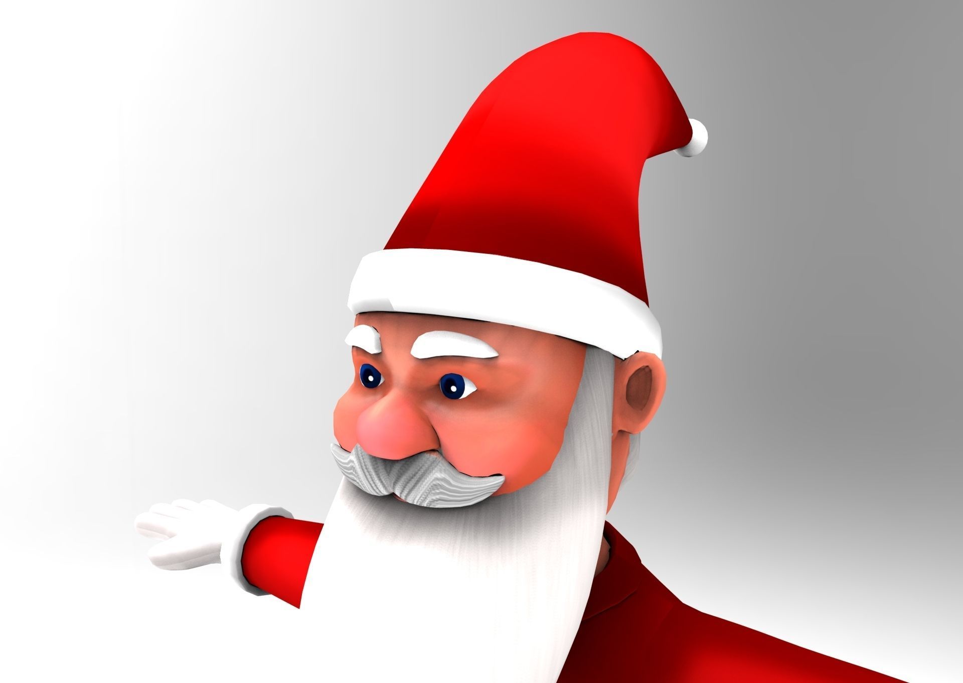 cartoon Santa rigged animated 3D model Low-poly 3D model_10
