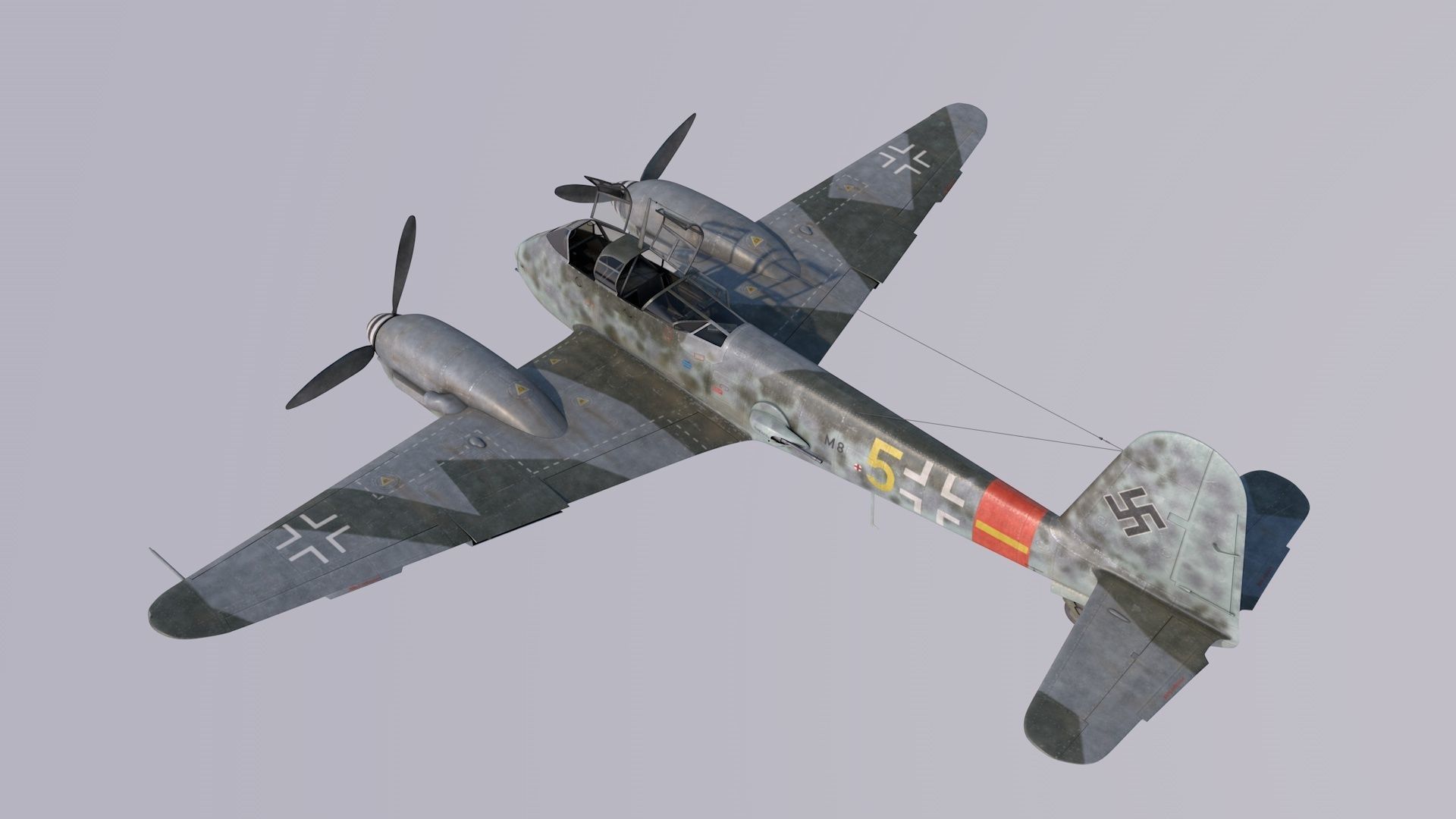 Me410 Heavy Fighter 3D model_4