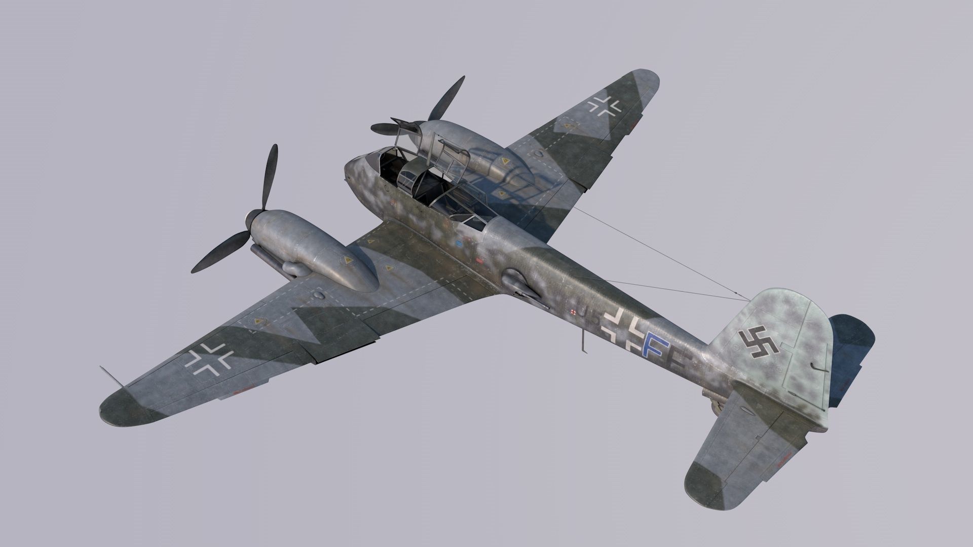 Me410 Heavy Fighter 3D model_5
