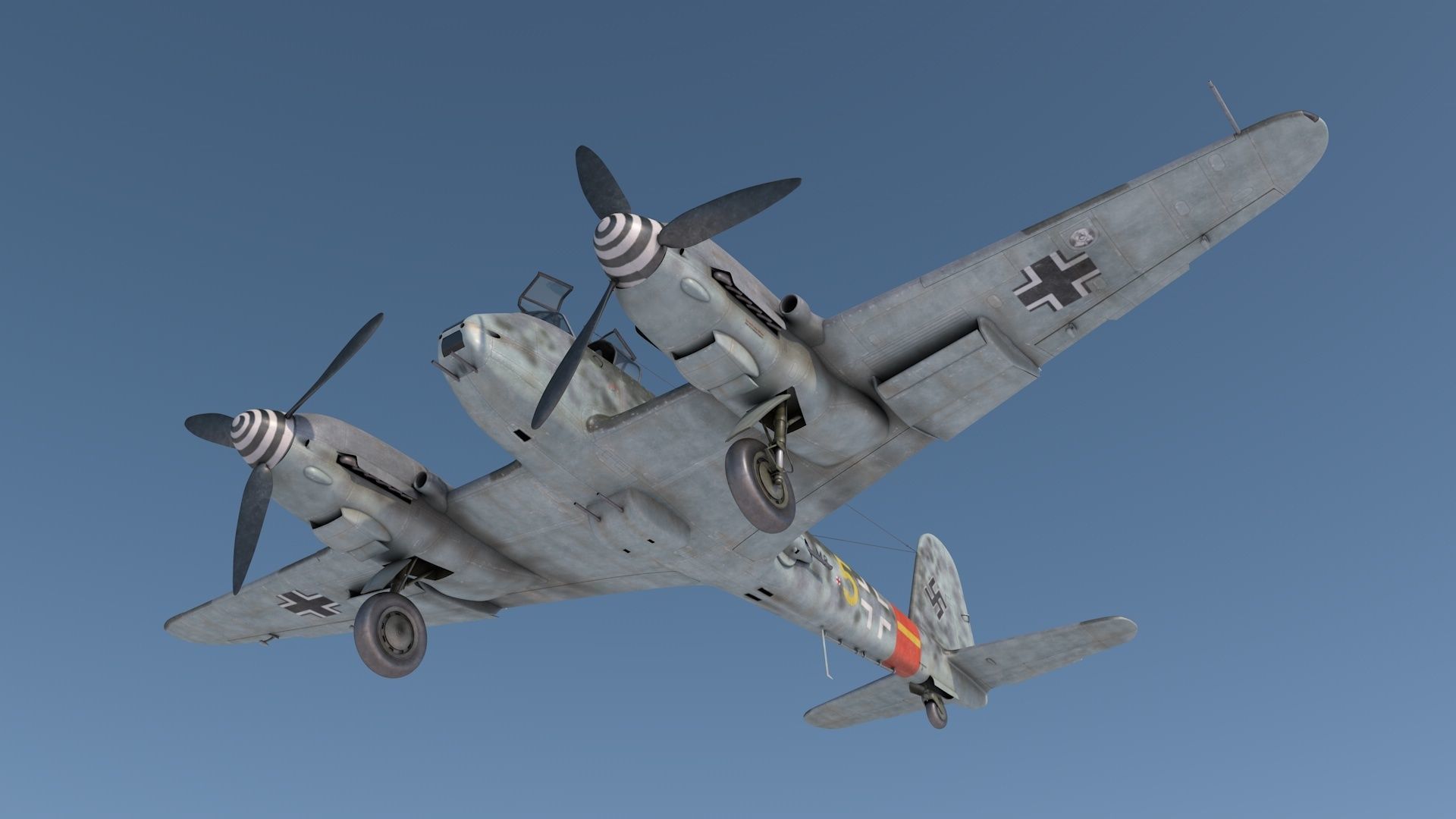 Me410 Heavy Fighter 3D model_3