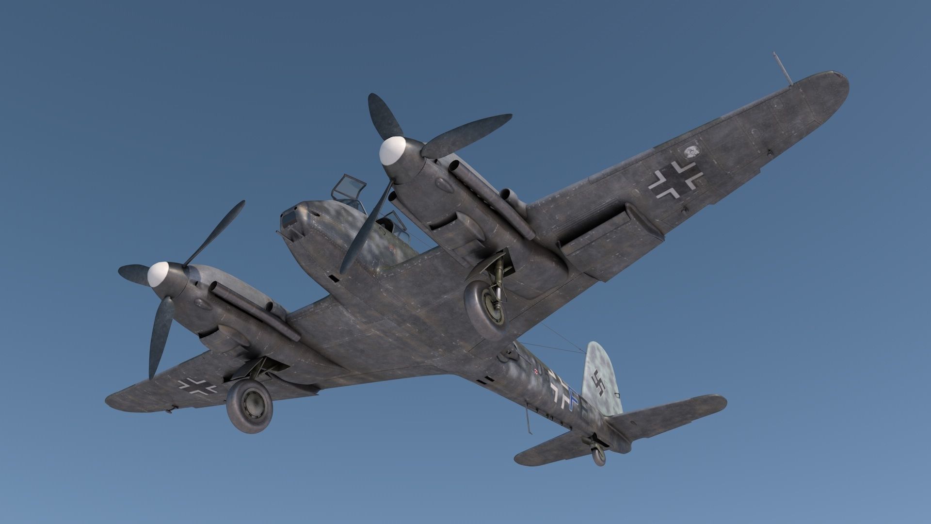 Me410 Heavy Fighter 3D model_2