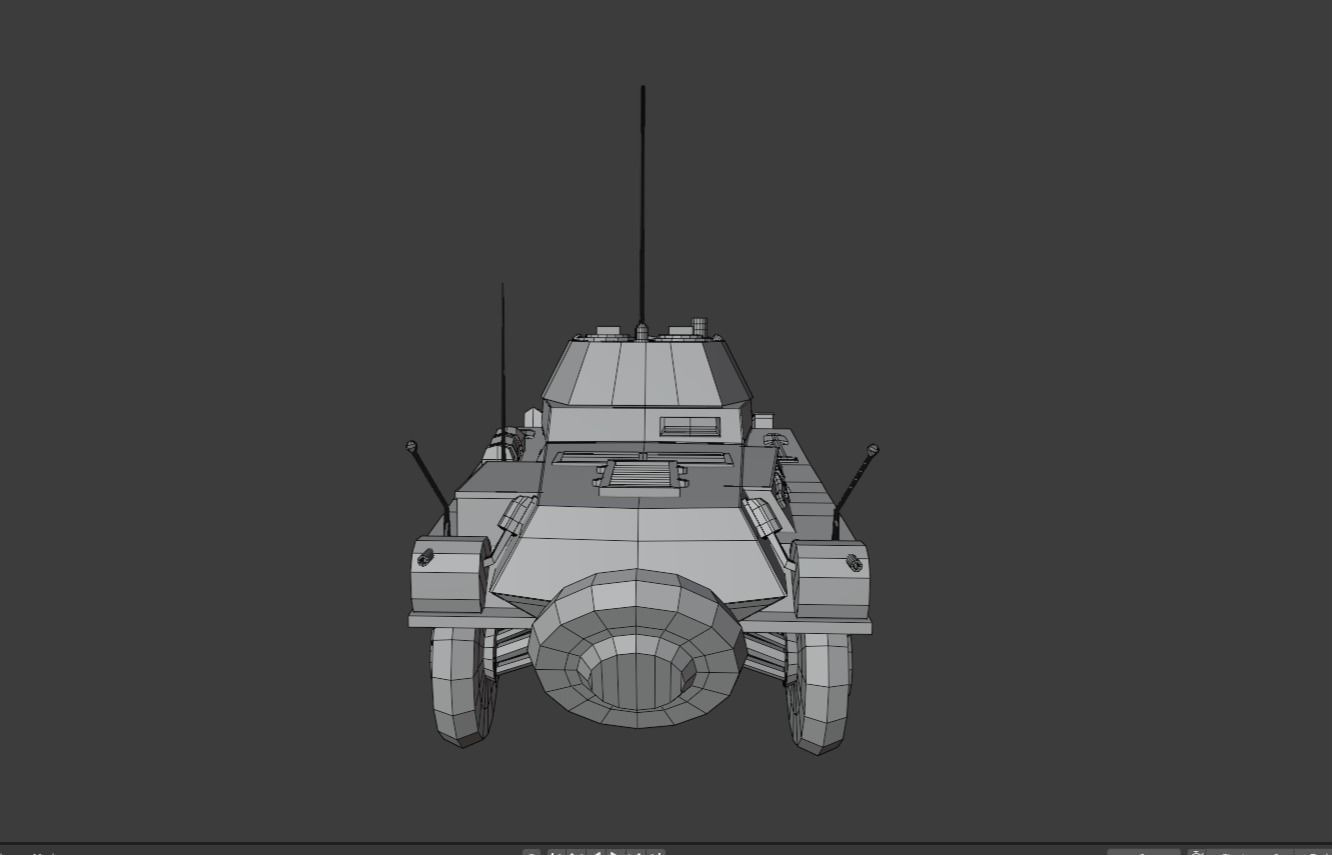 Sdkfz 234-2 Puma German WW2 armored car Low Poly PBR model Low-poly 3D model_40