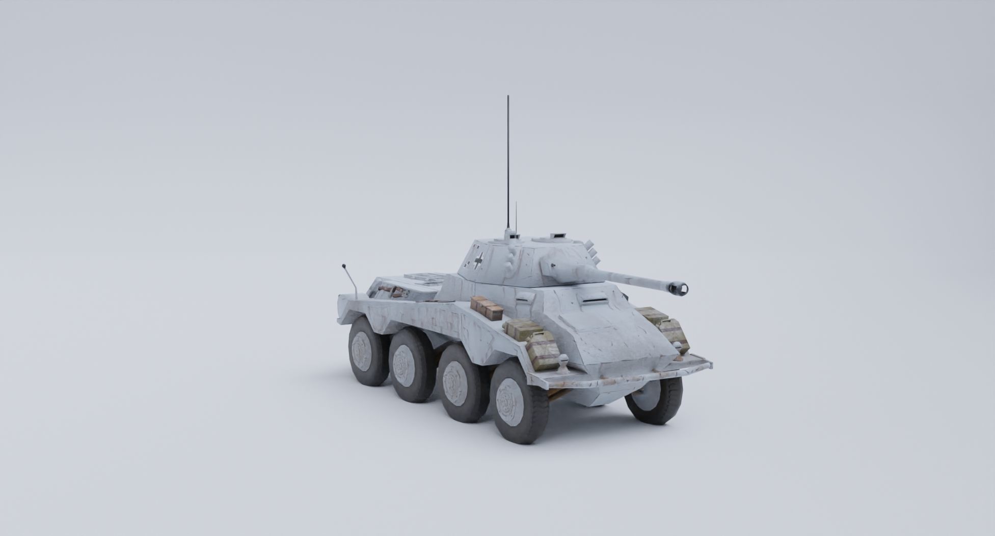 Sdkfz 234-2 Puma German WW2 armored car Low Poly PBR model Low-poly 3D model_25