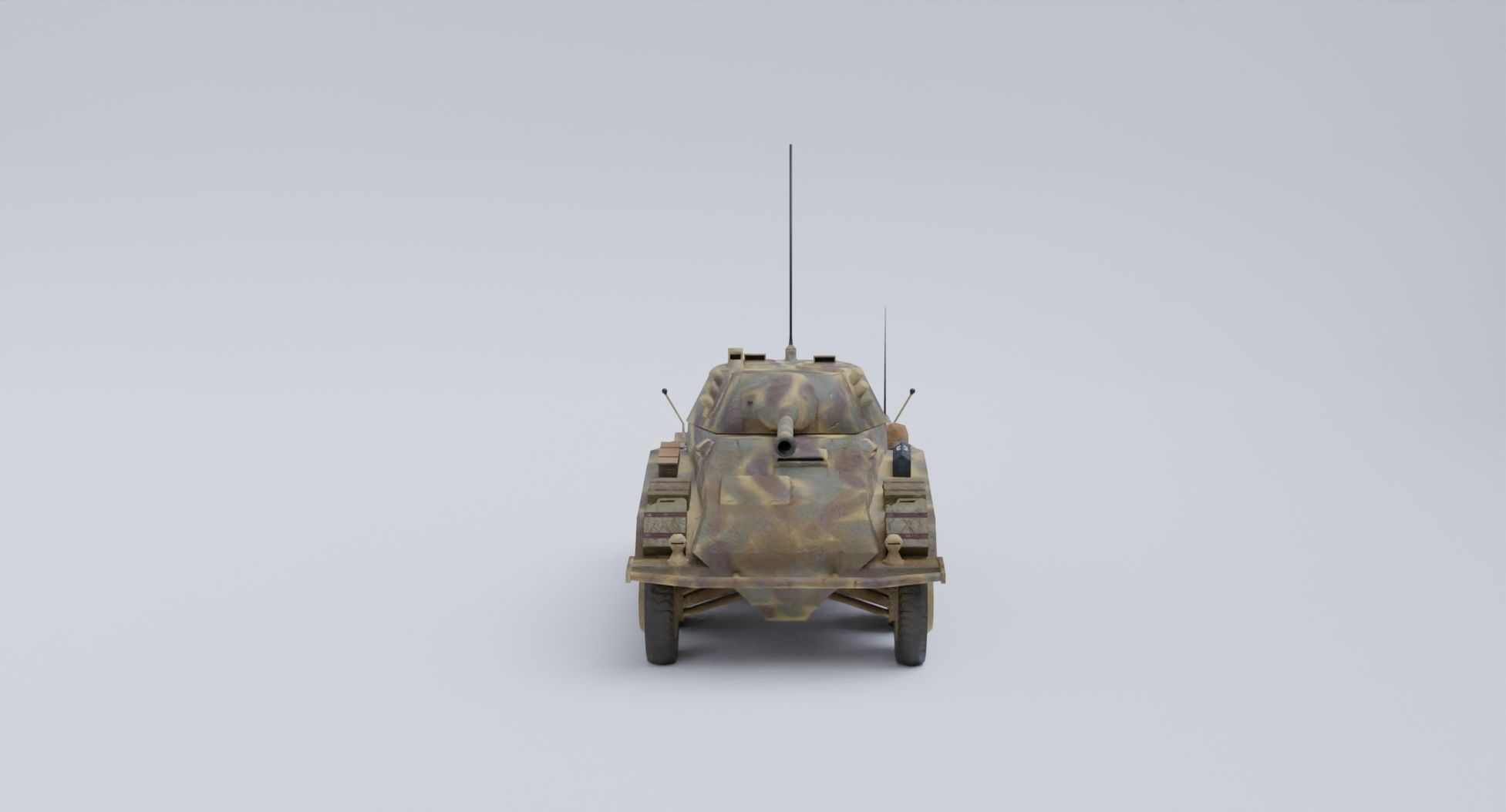 Sdkfz 234-2 Puma German WW2 armored car Low Poly PBR model Low-poly 3D model_16