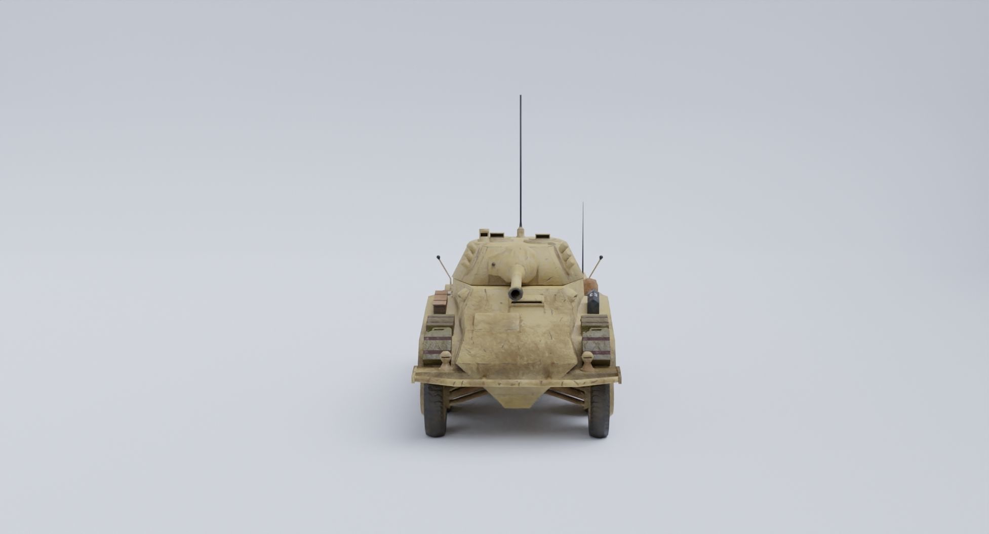 Sdkfz 234-2 Puma German WW2 armored car Low Poly PBR model Low-poly 3D model_28