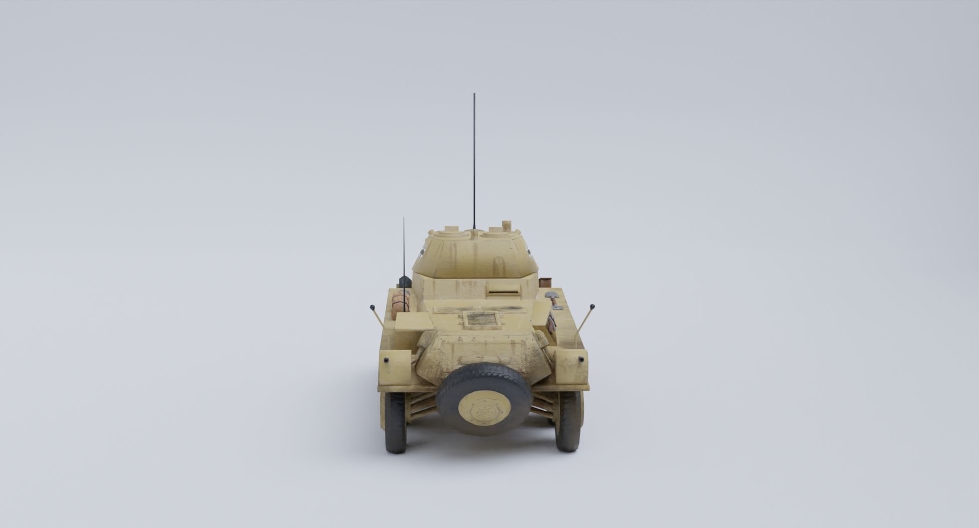 Sdkfz 234-2 Puma German WW2 armored car Low Poly PBR model Low-poly 3D model_32