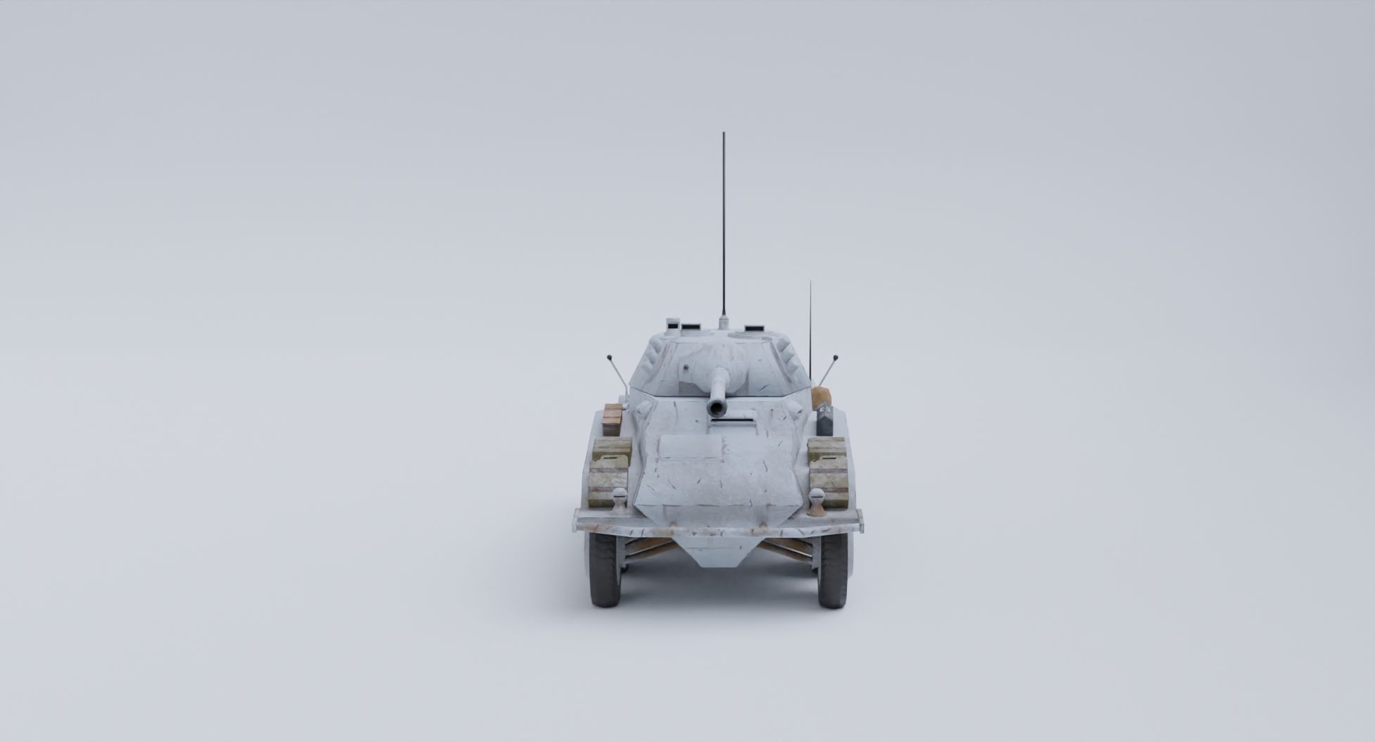 Sdkfz 234-2 Puma German WW2 armored car Low Poly PBR model Low-poly 3D model_26