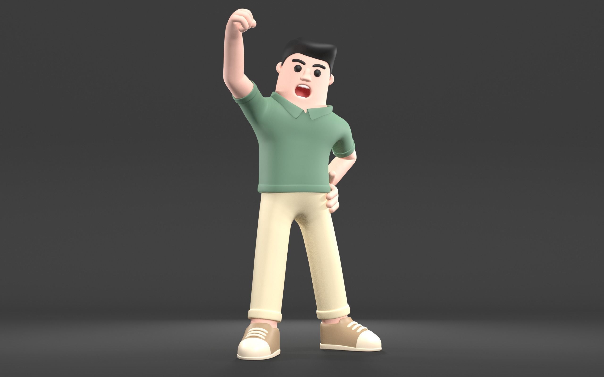 Cartoon Male Character 3D model_3
