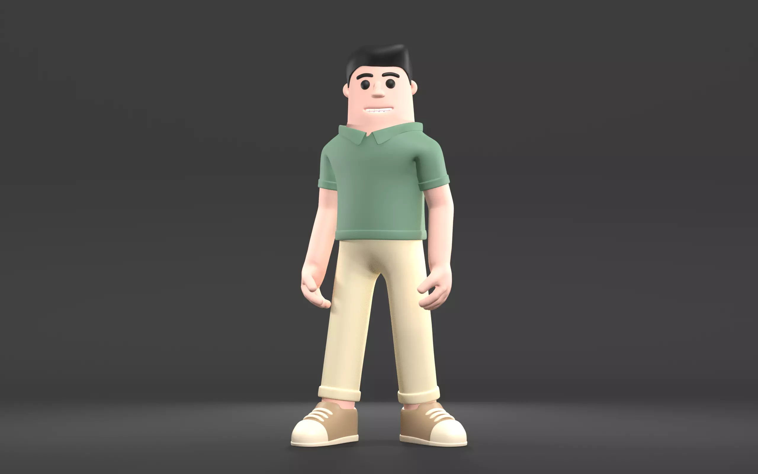 Cartoon Male Character 3D model_0