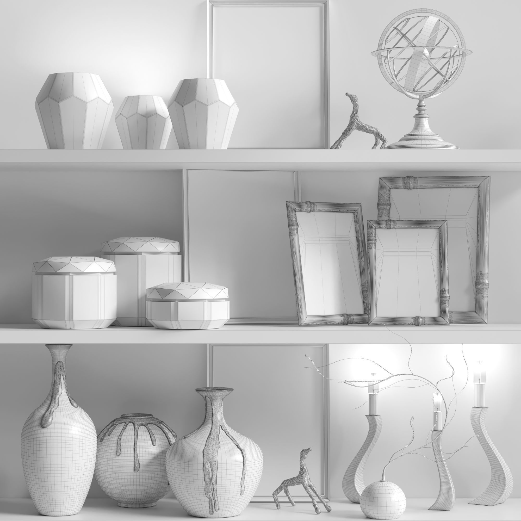 Large luxury decor set 3D model_1