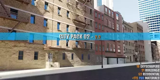 City Pack 02 Low-poly 3D model